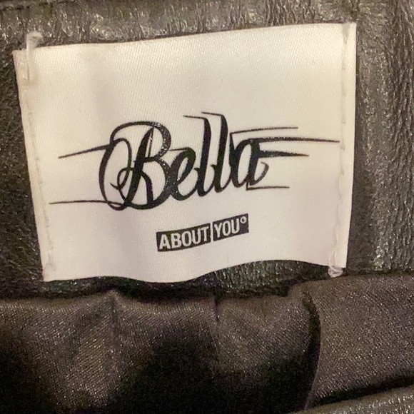 About You x Bella Chocolate Brown Flare Lamb Leather Pants Medium Size 8 - Picture 12 of 16